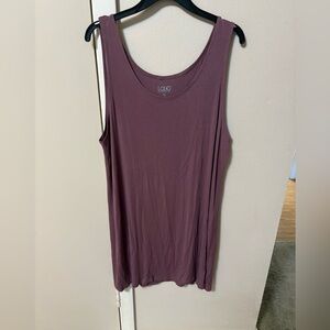 LOGO Mauve Liquid Knit Tank Tunic Dress sz 1X Length 34